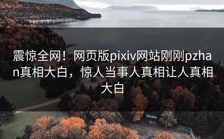 震惊全网！网页版pixiv网站刚刚pzhan真相大白，惊人当事人真相让人真相大白