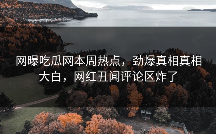 网曝吃瓜网本周热点，劲爆真相真相大白，网红丑闻评论区炸了