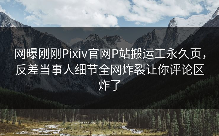 网曝刚刚Pixiv官网P站搬运工永久页，反差当事人细节全网炸裂让你评论区炸了