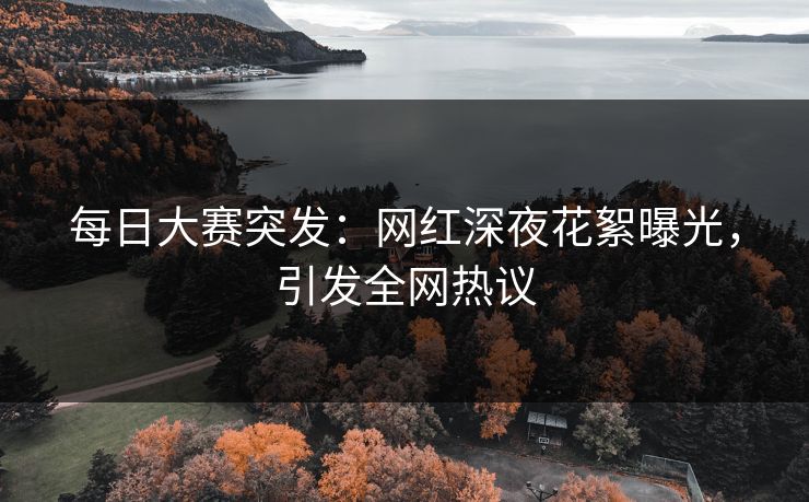 每日大赛突发：网红深夜花絮曝光，引发全网热议