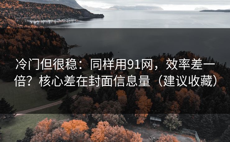 冷门但很稳:同样用91网,效率差一倍?核心差在封面信息量(建议收藏) 冷门但很稳:同样用91网,效率差一倍?核心差在封面信息量(建议收藏)
